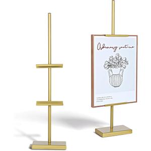 Tabletop Picture Frame Stand 29 inch Adjustable Tabletop Easel Stand for Display Metal Standing Frame Holder Stands Table Top Easels for Picture Frames, Artwork, Canvas Gold