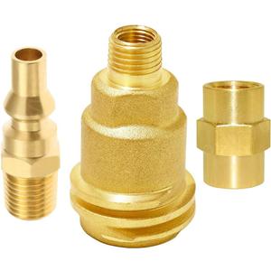 Joywayus Solid Brass QCC1 Nut Propane Gas Fitting with 1/4" NPT Male Pipe Thread, 1/4" NPT Female Coupler, 1/4" NPT Male Quick-Connect Plug Kit