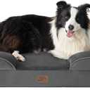 Bedsure Orthopedic Dog Beds Large Sized Dog - Washable Large Dog Cat Bed Waterproof, Comfort Dogs Couch Sofa with Washable Removable Cover, Pet Bed with Nonskid Bottom, Dark Grey, 35"