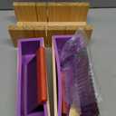 Loaf Soap Making Cutting Kit,Silicone Soap Making Liner Adjustable Wood Box with Stainless Steel Wavy+Straight Cutter for DIY Soap Making (Style2)