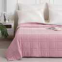 GOHOME King Size Weighted Blanket(25lbs, 88"x104"), Queen or King Size Bed Adult Heavy Blanket with 100% Soft Cotton and Glass Beads, Fresh Pink