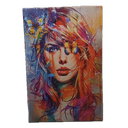 Abstract Wall Art, Butterfly Woman Portrait Poster Modern Artwork Colorful   (16" x 24") 
