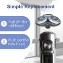 SH90 Replacement Heads Compatible with Philips Norelco Series 9000 & S8000,Metal Wheel Buckle Double-Layer Blades,Shaver Head for RQ10/RQ12