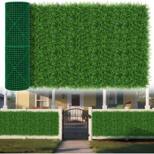 Yangrass Grass Wall Panels, 40"x120" (33.33 sqft) Artificial Boxwood Hedge Roll Privacy Screen, Green Wall Decor with UV Protection, Greenery Backdrop for Garden Indoor Outdoor Decor