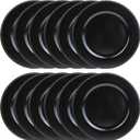 Set of 12 Plastic Black Charger Plates, Elegant Chargers for Table Dinner Decoration, Wedding, Holiday,13"