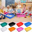 24 Pack Paper Organizer Bins Letter Flat Storage Tray Colorful Plastic Turn in Tray Classroom File Holder Baskets for Classroom, Office, Teacher Book School Supplies and Home, Assorted Colors