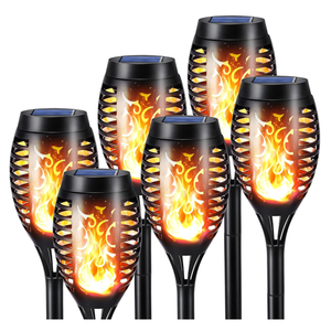 Toodour Solar Torch Flame Lights, 6 Pack Solar Lights Outdoor with Flickering Flame, Waterproof Patio Light Landscape Decoration Lighting for Garden, Lawn, Yard, Outdoor Decorations