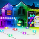 RGB Eaves Lights Smart Outdoor Lights with 72 LED Lights Permanent Outdoor Music Sync Light Waterproof LED Strings for Holiday DIY Christmas House Party Wedding Light (100ft)
