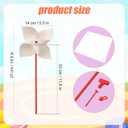 50pcs DIY Paper Pinwheels for Kids, Paper Pinwheels Bulk Blank Plastic Windmills Pinwheel Crafts for Kids Home Fun Graffiti Summer Activities Group Daycare School