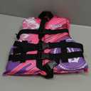 Oceans7 US Coast Guard-Approved Youth Life Jacket 50-90 lbs -Type III PFD Flexible-Fit Open-Sided Design Personal Flotation Device – Pink/ Berry