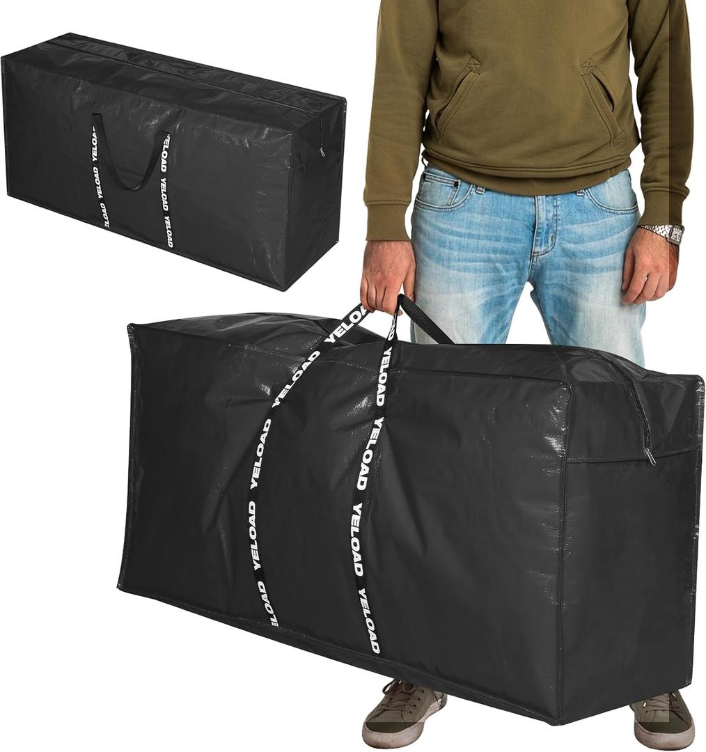 66 Gallon Extra Large Storage Bags 2 Pack Black XXL Heavy Duty Waterproof Moving Tote Bags for College Dorm, Travel, Clothes & Bedding Foldable Zippered Duffle with Handles