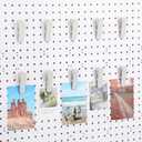 CroBlissful 10 Pcs Pegboard Accessories Clips Pegboard Clips Metal Accessories Hook Attachment Peg Board Clip for Crafts Kitchen Bathroom Room Office Wall Organize Storage Display (White)