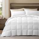 ACCURATEX Lightweight Duvet Insert Queen Size - 100% Cotton Cover, 250GSM Filling, Summer Down Alternative Comforter,Ultra-Soft & Breathable, Quilted Design Duvet with 8 Tabs, Machine Washable (White)