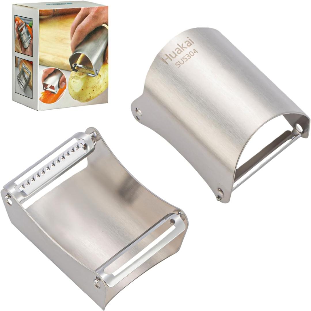 2 x Vegetable Peelers for Kitchen, Multifunction, Easy to handle, easy Julienne and precise peeling (2-in-1 peeler)