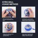 Torque-Ball Hand Exerciser, Wrist Power Gyro Ball, Curaball Hand Exerciser, Grip Strength Trainer, Hand Strengthening Devices, Wrist Strengthener, Finger Exerciser, Auto-Start Colorful Lighting