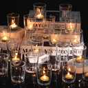 DARJEN 60Pcs Votive Candle Holders- Clear Tea Lights Candle Holder, Glass Candle Holders Bulk for Wedding Centerpieces, Festival & Party Table Centerpiece Decor