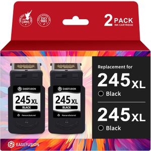 EaseFusion 245XL Ink Cartridges Replacement for Canon 245XL Black Ink Cartridges 245 XL PG-245 PG-245XL for Canon Pixma MX490 MX492 MG2522 TR4520 TS3322 TS202 MG2500 TS3122 TR4500 Printer Ink 245