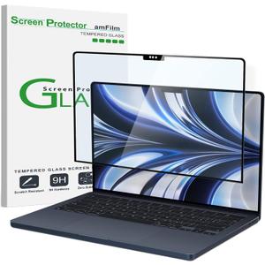 amFilm Screen Protector New MacBook Air 13.6 inch(2025, M4)(2024, M3) (2022, M2) Tempered Glass Model A2681 [9H Hardness][ Anti-Scratch][ Anti-fingerprint], 1 Pack