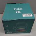 Tea Kettle, Vegoran 100 OZ / 3 Liter Whistling Tea Kettle, Tea Pots for Stove Top Food Grade Stainless Steel with Wood Pattern Folding Handle, Loud Whistle Kettle for Tea, Coffee, Milk (Green)