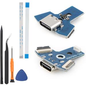 2PCS for PS4 Charging Port Upgrade from MicroUSB to USB TypeC Connector Dock for PS4 JDS040/050/055 USB Charge Power Socket Jack Port Console DIY Accessories (with Repair Tools)