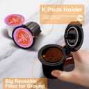 Small Single Serve Coffee Maker, Fast Brew for K-Cup & Ground Coffee, 6-12 Oz Brew Sizes, One-Button Single Cup Coffee Maker, Coffee Machine with Descaling Reminder