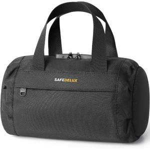 Smell Proof Bag with Combination Lock, Odorless Activated Carbon Fiber Smell Proof Container, Portable Stash Box for Travel, Home, Office & Gifts (Black1)