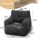 Jumbo Plush Bean Bag Chair for Adults with Head & Back Support - Extra Large Durable Tear-Resistant Fabric (Small)