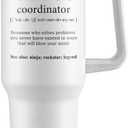 NOWWISH Gifts for Women Boss Coworker Teacher Friend - Chaos Coordinator Tumbler - Birthday, Funny Gifts for Women, 40oz White
