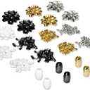 American Greetings Christmas Bows and Ribbon for Gifts and Gift Wrapping, Gold, Silver and Black (24-Count)