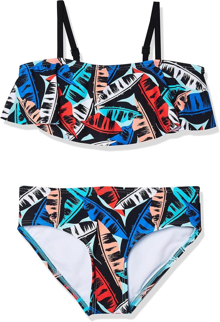 Kanu Surf Girls' Karlie Flounce Bikini Beach Sport 2 Piece Swimsuit