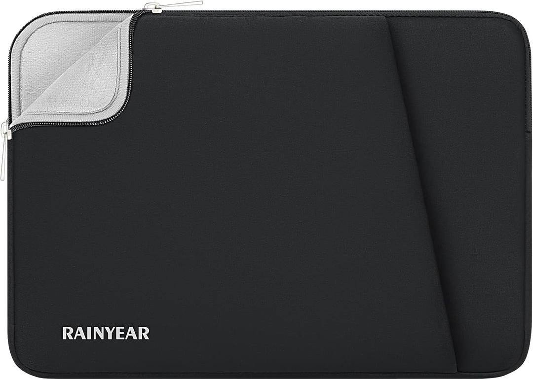 RAINYEAR Laptop Sleeve Case with Front Pocket, 13.3 Inch Protective Portable Case Briefcase Laptop Carrying Bag Cover Compatible with 13.3-14 Inch Laptop PC, 14 Inch MacBook Pro M5 M4 M3 M2 M1, Black