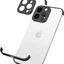 Metal Frameless Phone Case Compatible with iPhone 12 Pro Phone Models Minimalist Bumper Shell (Black Metal)