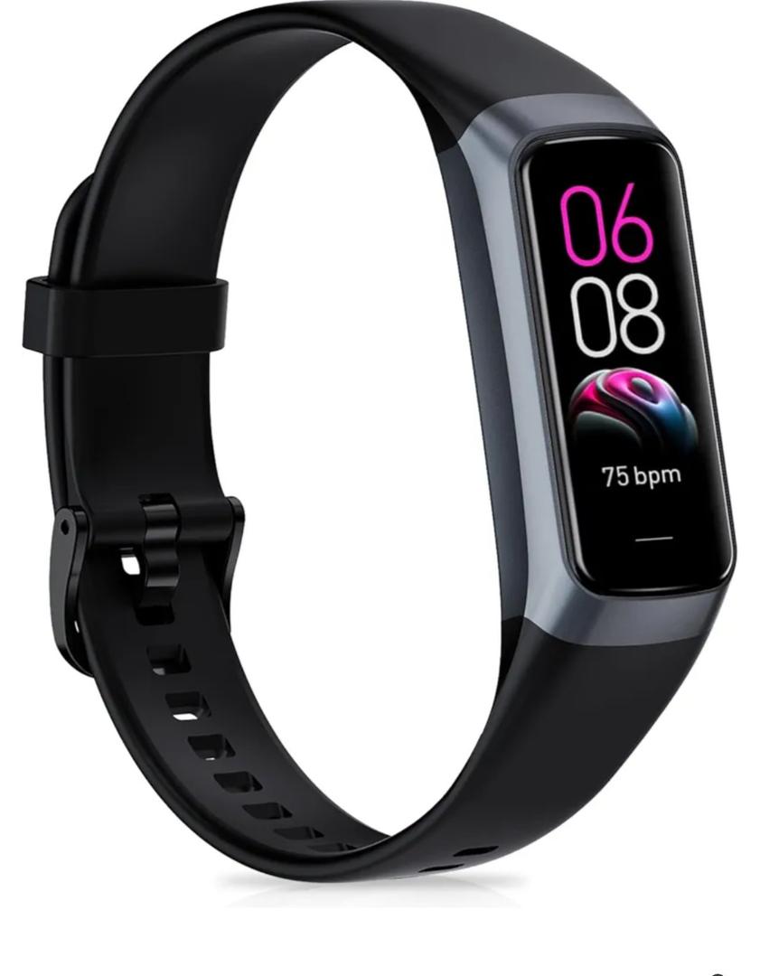 Fitness Tracker with 24/7Heart Rate, Blood Pressure, Sleep Tracking, Calorie, Activity Tracker with 1.1" AMOLED Color Screen, Waterproof Step Tracker for Android iPhones Women Men