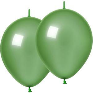Link Balloons 6 Inch - 100 Pcs Quick Link Balloon Latex Linking Balloons Connected Linkable Balloon Birthday Wedding Party Decorations(Avocado Green)
