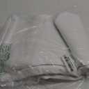 White Linen 100% Blackout Curtains 96 Inches Long 2 Panels Set Thermal Insulated Curtains for Living Room Back Tab Rod Pocket Room Darkening Curtains for Bedroom Nursery, 52x96