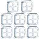 8 Pcs 4 x 4 Inch Metal Receptacle Electrical Box Cover Square Exposed Work Receptacle Outlet Case Cover for 4 Inch Electrical Box (2 Duplex)