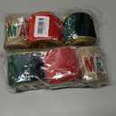 JarThenaAMCS 3 Rolls Christmas Ribbon 2.5" Xmas Glitter Wired Ribbon for Christmas Tree 30 Yard Red Green Gold Craft Ribbon for Bow Wreath Craft Gift Wrap Party Decor Pack of 2