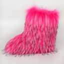 Valpeak Snow Boots for Women 2024 Furry Boots Winter Knee High Flat Heel Fluffy Faux Fur Boots