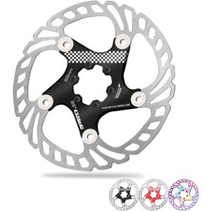 BUCKLOS IIIPRO 140mm 160mm 180mm 203mm Floating Bike Disc Brake Rotor with 6 Bolts, Mountain Bike MTB Stainless Steel Bicycle Disc Brakes Rotors for Road Bike/Ebike/BMX(Black)
