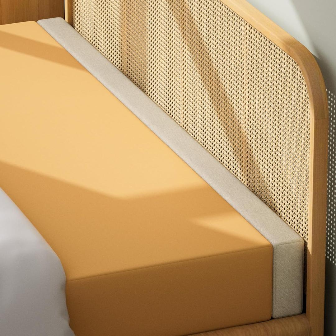 DEEPSHARK Bed Gap Filler,Mattress Extender,Headboard Pillow Between Headboard and Mattress or Wall,High-Density Foam with Removable CoverBeige-King-78 * 2 * 6in