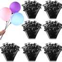 600 Pcs Plastic Balloon Sticks with Cups, Reusable Balloon Holder for Balloon Stand Birthday Christmas Party Wedding Anniversary Decoration (Black)