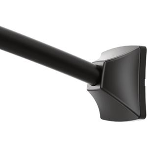 Moen 72-Inch Adjustable Matte Black Permanent Mount Curved Shower Curtain Rod for Bathtub or Shower, CSR2164BL