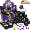 192 PCS Halloween Party Favors for Kids 24 Pack Prefilled Small Plastic Witch Cauldron, Halloween Assorted Toys Bulk Halloween Treats for School Classroom Prizes Trick or Treat Gift for Boy Girls Kids