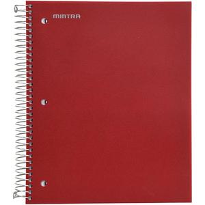 Mintra Office Durable Spiral Notebooks, 5 Subject (Chili Oil, College Ruled 1pk)