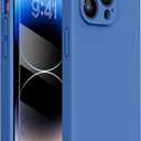 Miracase Designed for iPhone 14 Pro Case with Screen Protector, [Upgraded Camera Protection], Shockproof Liquid Silicone Rubber Phone Case Cover for 14 Pro 6.1 inch, Aqua Blue