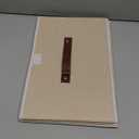 Yawinhe Collapsible Storage Boxes, Linen Fabric Baskets, Bin with lid and Leather Handle, Washable, for Home, Closet, Beige, 15.0''Lx9.8''Wx9.8''H, 1-Pack, USNK024BEL-1