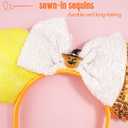 Needzo Halloween Mouse Ear Headband, Glitter Party Decoration Costume Accessories for Women, One Size