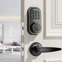 Keyless Entry Door Lock Set Smart Locks for Front Door Keypad Door Lock with Handle Auto Lock One Time Password Anti Peeping Password IP54, Bronze (Oil Rubbed Bronze)