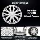 17-Inch Silver ABS Hubcaps with Steel Rings & Adjusters, Patented Design, Universal Fit, Set of 4 Wheel Covers (Silver)