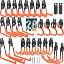 28 Pack Heavy Duty Garage Hooks, Utility Wall Mounted Storage System, with Anti-Slip Coating Hanger, for Hanging Power and Garden Tools, Ladders, Bikes, Ropes and Bulk Items